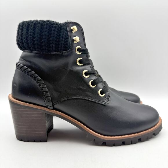 Jack Rogers Womens Harper Hiker Booties US 7.5 Black Leather Water Resistant NIB - Picture 3 of 12